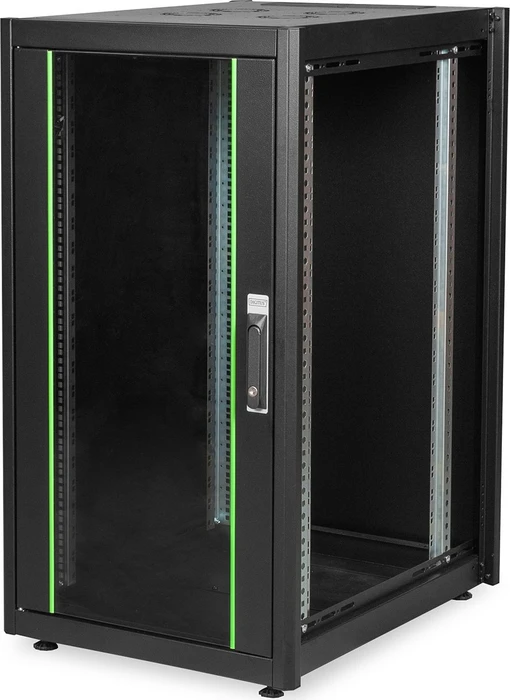 Digitus Dynamic Basic Serie Serverschrank 22HE, Sicherheitsglastür, IP2X, schwarz, 800mm tief