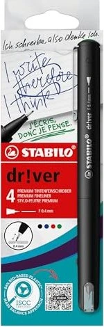 STABILO dr!ver F schwarz/blau/rot/grün, 4er-Set