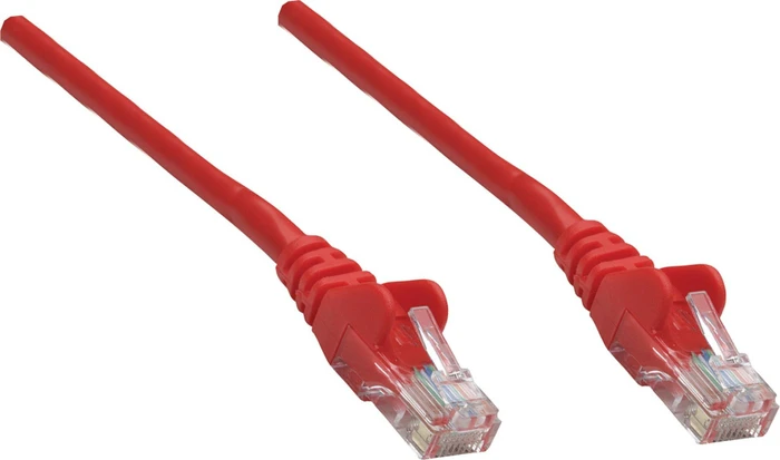 Intellinet Patchkabel, Cat5e, U/UTP, RJ-45/RJ-45, 0.25m, rot