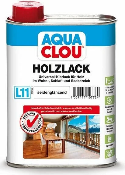 CLOU L11 Aqua CLOU Holzlack seidenglänzend farblos, 250ml
