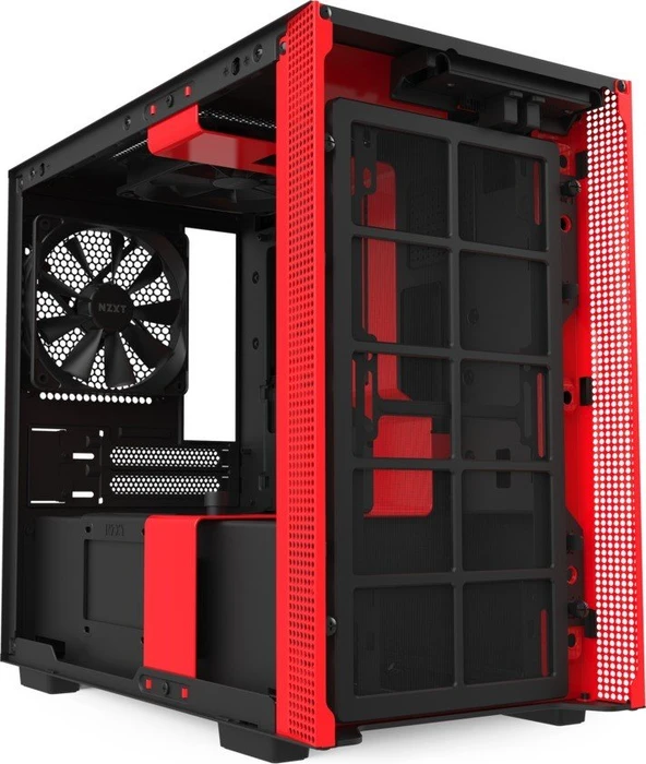 NZXT H210i, schwarz/rot, Glasfenster, Mini-ITX