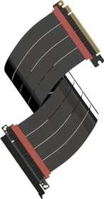 LinkUP AVA5 v2 Riser Kabel, gerade, PCIe 5.0, 400mm, schwarz/rosa