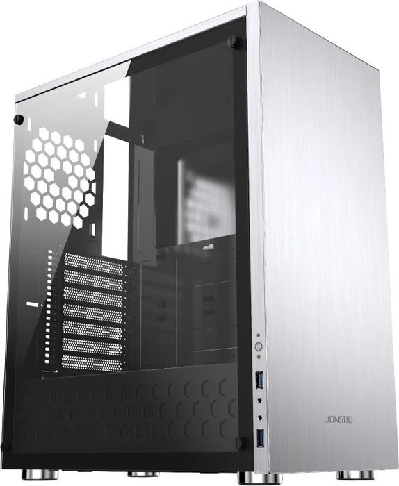 Jonsbo C5, silber, Glasfenster
