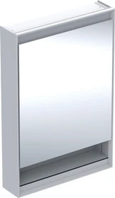 Geberit ONE Spiegelschrank ComfortLight, Nische, 1 Türe, AP-Montage, 60cm, Anschlag rechts, weiß/Aluminium pulverbeschichtet