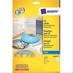 Avery-Zweckform CD-Etiketten, 117mm, weiß, matt, 100 Blatt (200 Etiketten)