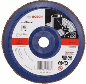 Bosch Professional X571 Best for Metal Fächerschleifscheibe gerade K40, 180x22.23mm, 1 Stück