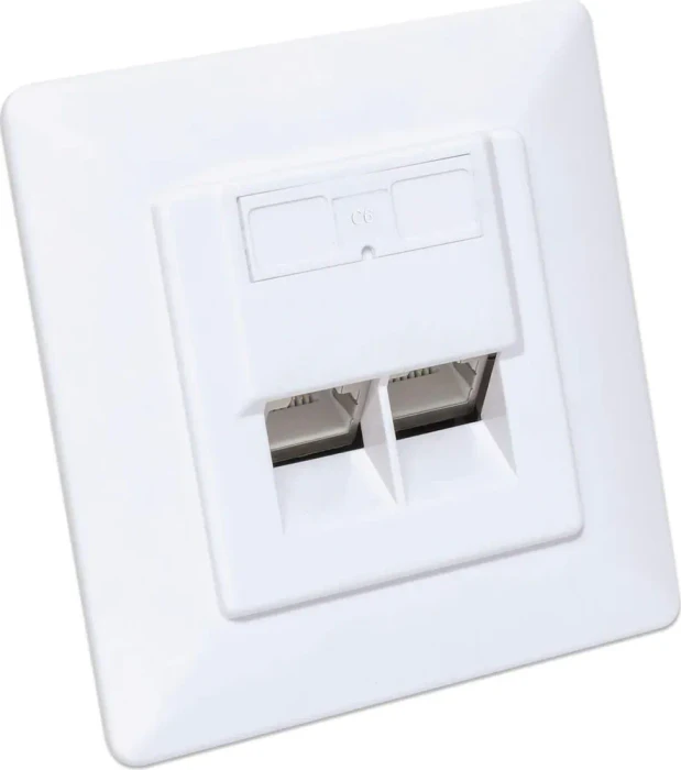 Intellinet 2-Port Cat6 10G RJ45-Netzwerkdose, geschirmt