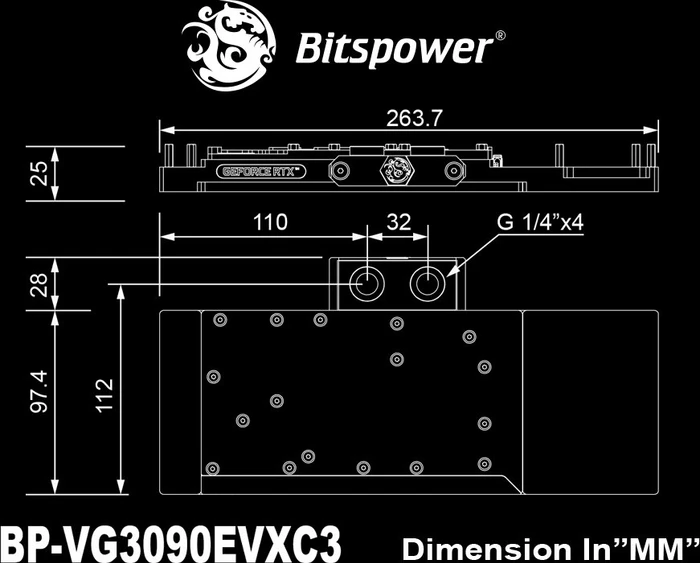 Bitspower Classic VGA Waterblock EVGA GeForce RTX 3090 XC3