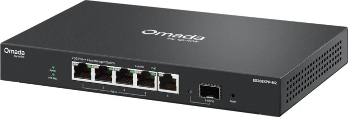 TP-Link Omada ES200 Desktop 2.5G Smart Switch, 5x RJ-45, 1x SFP+, 120W PoE++