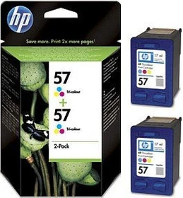 HP Druckkopf mit Tinte 57 dreifarbig, 2er-Pack