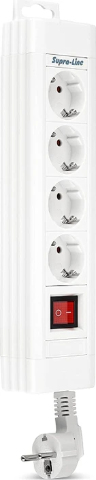 REV Ritter SupraLine mit Schalter, 4-fach, 1.9m, weiß
