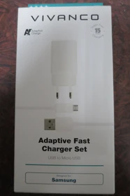Vivanco Adaptive Charge Schnellladeset inkl. Micro USB Kabel 1m für Samsung 15W weiß