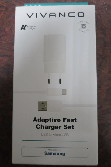 Vivanco Adaptive Charge Schnellladeset inkl. Micro USB Kabel 1m für Samsung 15W weiß