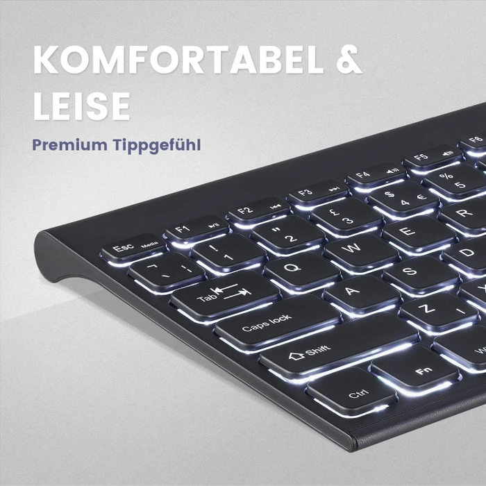Perixx Periboard-429, schwarz, LEDs weiß, USB, DE
