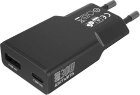 4smarts Netzladegerät PDPlug Slim Duos 30W GaN 1C+1A schwarz