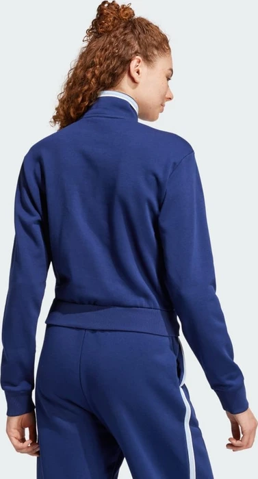 adidas Essentials Color Pop French Terry Crop Quarter-Zip Originals Sweatshirt dark blue (Damen)