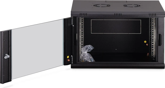 Digitus Dynamic-N Serie 19" Wandgehäuse 7HE, unmontiert, Sicherheitsglastür, IP2X, RAL 9005, 450mm tief