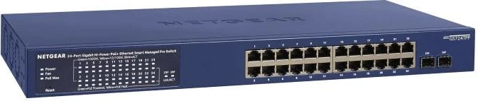 Netgear ProSAFE GS700 Rackmount Gigabit Smart Switch, 24x RJ-45, 2x SFP, 380W PoE+
