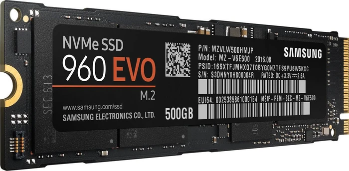 Samsung SSD 960 EVO 500GB, M.2 2280 / M-Key / PCIe 3.0 x4