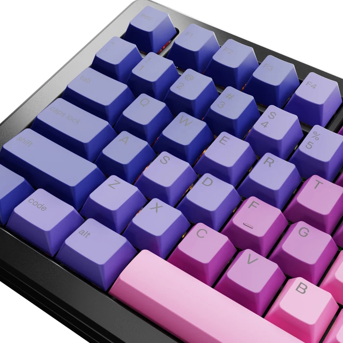 Glorious GPBT Gradient V2 Keycaps, Kunststoff (PBT), Nebula, rosa/violett, 131 Tasten, ANSI-US