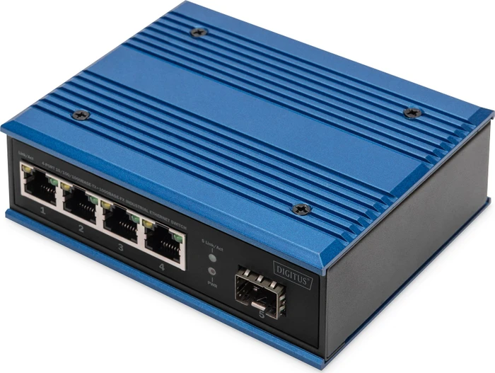 Digitus DN-65 Industrial Railmount Gigabit Switch, 4x RJ-45, 1x SFP