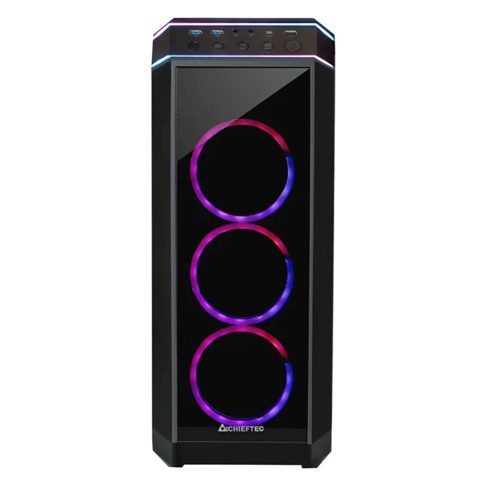 Chieftec Gamer GP-02B Stallion 2, schwarz, USB-C, Glasfenster
