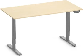 Ergolutions Primus elektrisch höhenverstellbarer Sitz-Steh-Schreibtisch 160x80cm Birke/grau