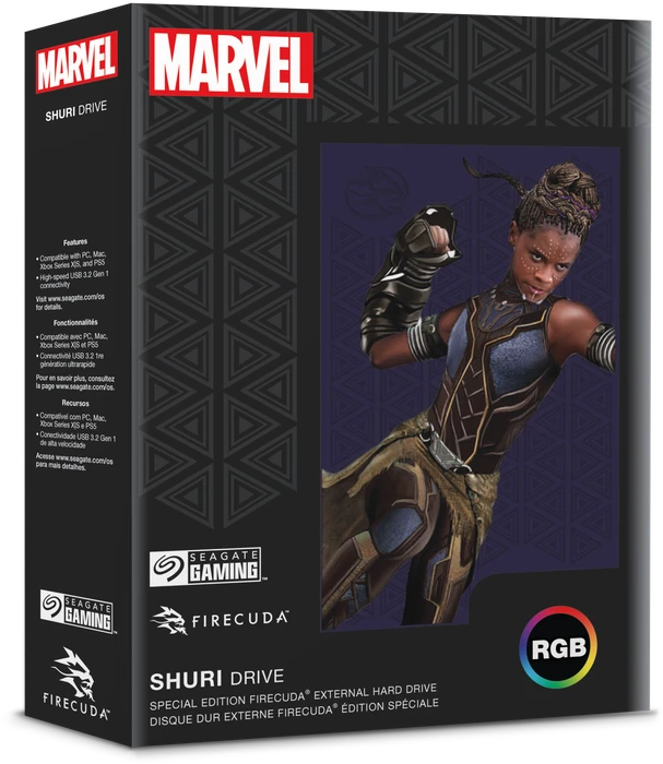 Seagate FireCuda Gaming HDD - Shuri Special Edition, 2TB, +Rescue, USB 3.0 Micro-B