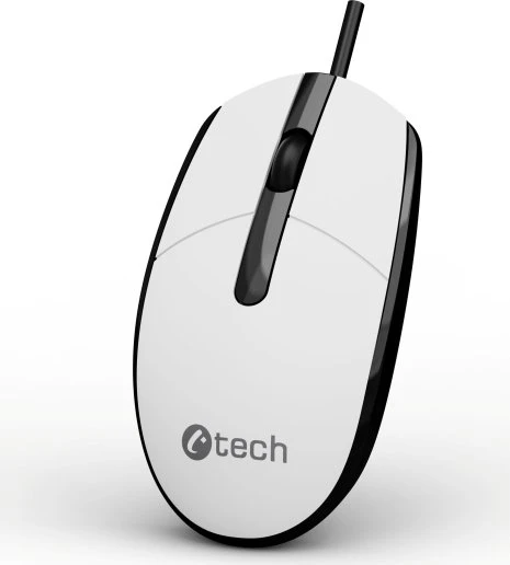 C-Tech WM-10W Wired Mouse weiß/schwarz, USB