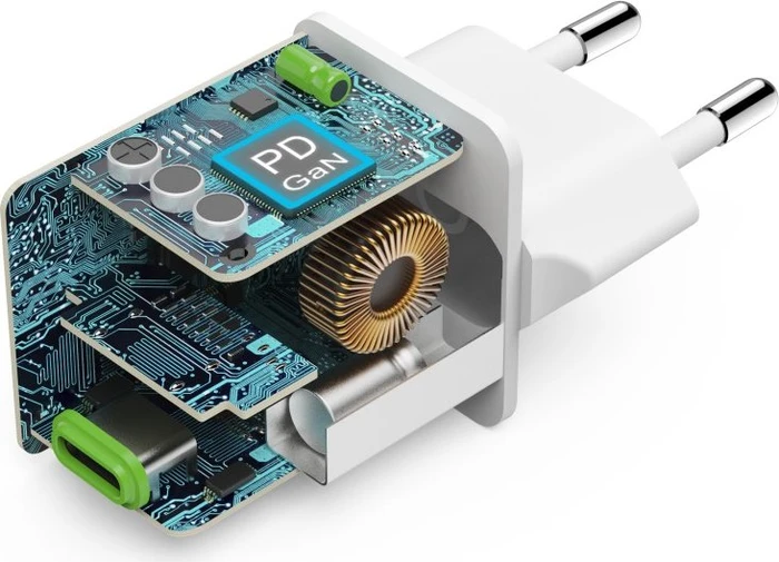 Hama GaN Schnellladegerät Super-Mini, USB-C, 1x USB-C, 45W, weiß