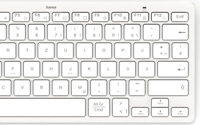 Hama KEY4ALL X510 Bluetooth-Tastatur silber/weiß, Bluetooth, DE