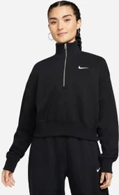 Nike Sportswear Phoenix Fleece Kurz Sweatshirt black/sail