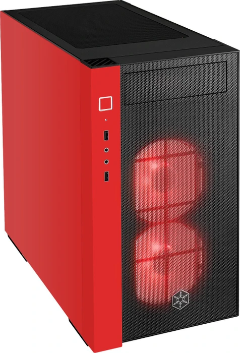 SilverStone Redline Series RL08, rot/schwarz, Glasfenster