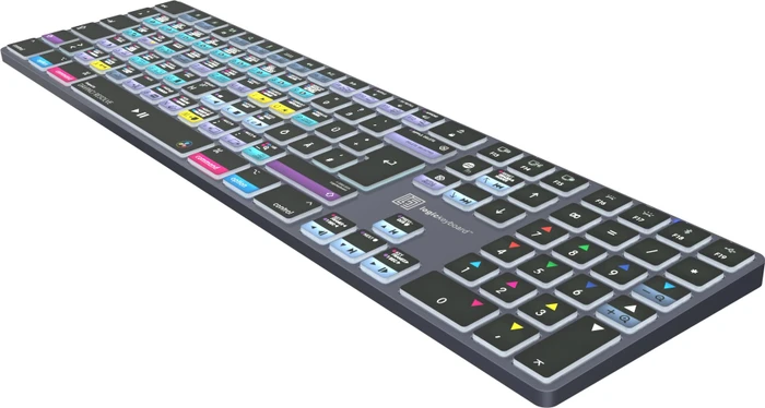 LogicKeyboard Titan Wireless DaVinci Resolve Mac, Titanium Gray, LEDs weiß, USB/Bluetooth, DE