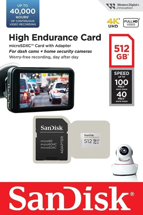 SanDisk High Endurance R100/W40 512GB Kit, UHS-I U3, Class 10