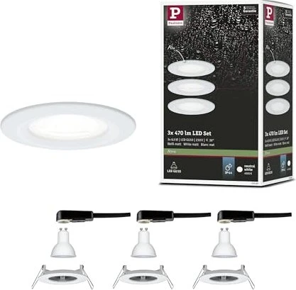 Paulmann Nova 6.5W Einbauleuchte weiß, 3 Stück