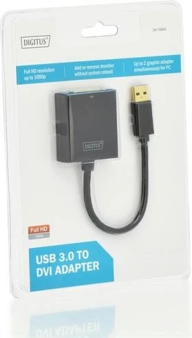 Digitus USB-A 3.0 auf DVI Adapter schwarz