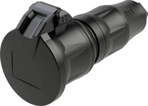 PCE Schutzkontaktkupplung KD nat SH LED IP54 schwarz Serie TopTaurus2