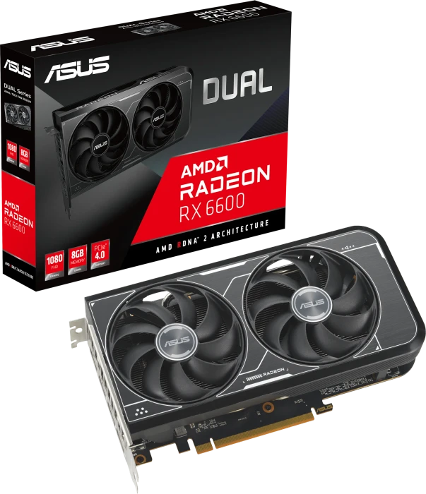 ASUS Dual Radeon RX 6600 V3, DUAL-RX6600-8G-V3, 8GB GDDR6, HDMI, 3x DP