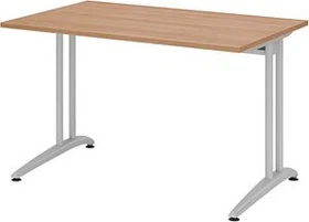 Hammerbacher Ergonomic B-Serie BS12/N Schreibtisch 120x80cm Nussbaum/silber