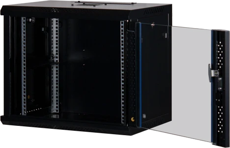 Rockstable 19" Wandschrank 9HE, Sicherheitsglastür, IP2X, schwarz, 440mm tief