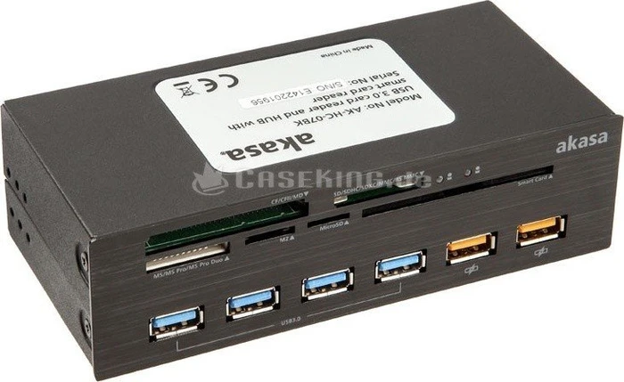Akasa InterConnect EX Multi-Slot-Cardreader, USB 3.0 19-Pin Stecksockel [Stecker]
