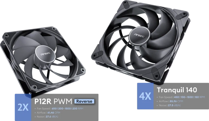 Antec Flux Pro, schwarz/braun, Glasfenster