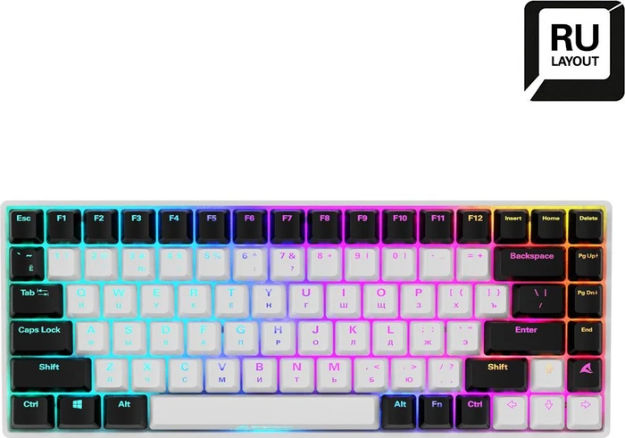 Sharkoon Skiller SGK50 S3 White, schwarz/weiß, LEDs RGB, hot-swap, Gateron YELLOW, USB, RU