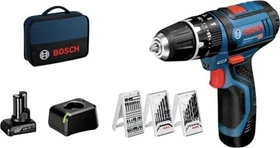 Bosch Professional GSB 12V-15 Akku-Schlagbohrschrauber inkl. 2 Akkus 2.0/4.0Ah + Zubehör