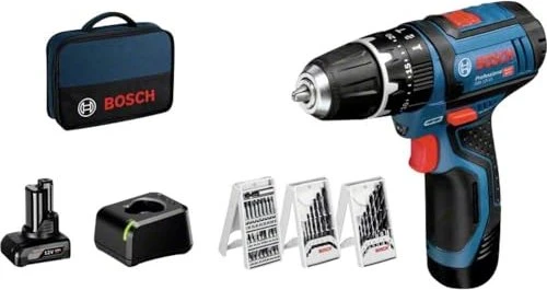 Bosch Professional GSB 12V-15 Akku-Schlagbohrschrauber inkl. 2 Akkus 2.0/4.0Ah + Zubehör