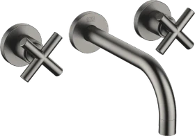 Dornbracht Tara Wandbatterie 190 ohne Ablaufgarnitur dark platinum gebürstet