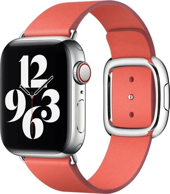 Apple modernes Lederarmband Large für Apple Watch 40mm zitruspink
