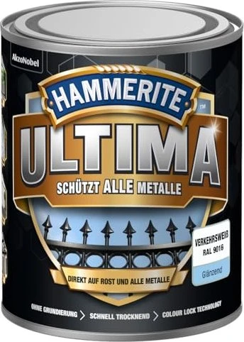 Hammerite Ultima Metallschutz-Lack außen glänzend verkehrsweiß, 750ml