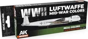 AK-Interactive 2nd Gen Real Colors WWII Luftwaffe Mid-War Colors Farbset, 8-tlg.